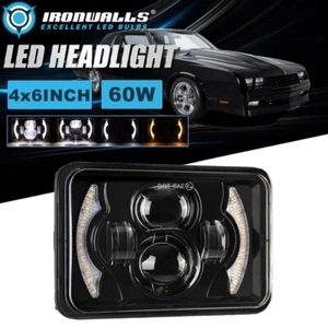 For Chevrolet Monte Carlo 1980-88 4X6" LED Headlight Hi/Lo Sealed Beam DRL Turn - Foto 1 di 12