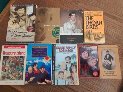 Modern Library Vintage Lot Of 9 Books Classics literature Stevnson, Twain, Wyss - Image 1 of 3