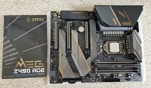MSI MEG Z490 ACE installed with Intel i7-10700F CPU and 16GB Corsair DDR4 RAM - Afbeelding 1 van 4