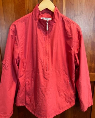 Cutter & Buck WeatherTec Half-Zip Nylon Golf Windbreaker Jacket Coral Women's XL - Imagem 1 de 4