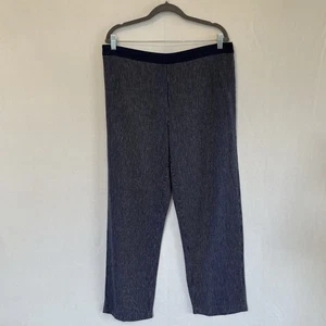 Chicos Gr. 2,5 US 14 Leinenmischung Pull-On Hose vorne flach marineblau weiß dünne Streifen - Bild 1 von 7