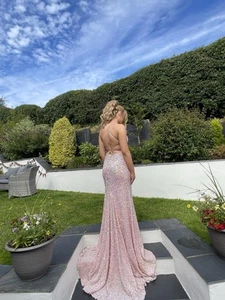 Stunning Pale Pink Sequin Prom Size 8 - Picture 1 of 4