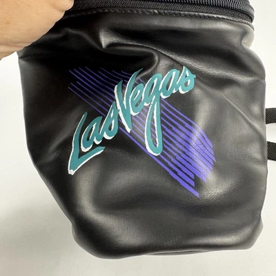 Riñonera retro vintage de Las Vegas paquete de cintura bolso cinturón años 80 90 negro ajustable Foto 1 de 4