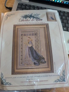 Lavender and Lace Celtic Spring Cross Stitch Pattern, Beads, Floss And Needle - Picture 1 of 2