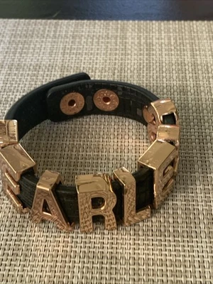 "Brazalete BCBGeneration FEARLESS oro rosa negro/marrón puño imitación cuero 5-6""" Foto 1 de 4