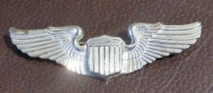 Genuine WWII USAAF 3" Sterling AMCRAFT Pilot Wings Pin Back - Picture 1 of 5
