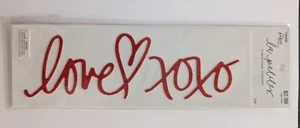 Love XOXO Red Glitter Words Scrapbooking Stickers By La Petites - Picture 1 of 2