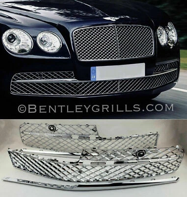 BENTLEY FLYING SPUR FULL CHROME LOWER GRILLS 2013-2017 - image 1 of 4