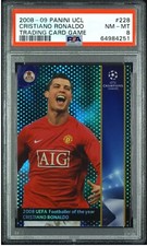 2008-09 Panini UCL TCG Footballer of the Year #228 Cristiano Ronaldo PSA 8 Rare!