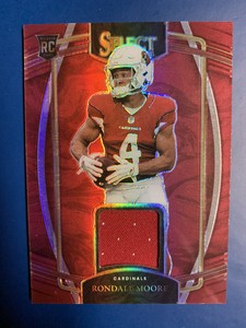 2021 Select Football Rondale Moore RED Patch Rookie Card #RSW-RMO - Cardinals