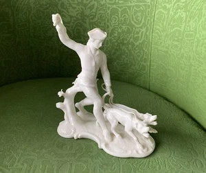 ANTIQUE Nymphenburg Porcelain Hunter & Dog Figurine Figure Porzellan Jäger Figur - Picture 1 of 16