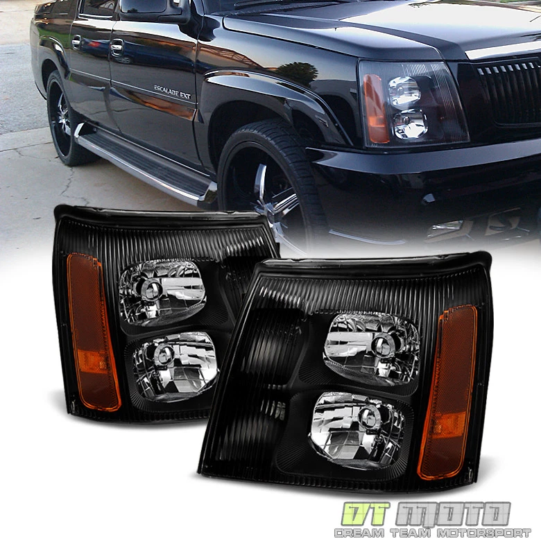 Juego de faros negros 2003 2004 2005 2006 Cadillac Escalade (modelo HID) Foto 1 de 4