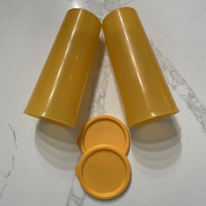 Vasos de colección Tupperware altos 16 oz naranja mandarina #5107D y tapas 4922A paquete de 2 - Imagen 1 de 5