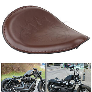 Brown Spider Web Skull Solo Seat For Harley Dyna FXDB FXDLS 48 72 Road King