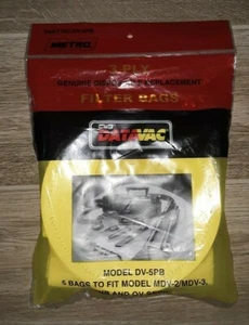 METRO DATAVAC Vacuum Bags Part # DV-5PB Fits MDV-2 / MDV-3, VNB & OV Series - Picture 1 of 4