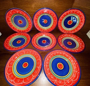 NWT Pier 1 Imports Earthenware Hand Painted San Marco BOWLS Italy Set of 8 - Picture 1 of 8