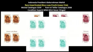 Liberia 1999 Indonesia President Abdurrahman Wahid Set x3 Imperf Bloc MNH - Picture 1 of 4