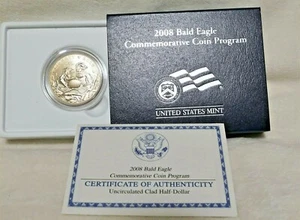 2008 S BALD EAGLE COMMEMORATIVE CLAD HALF DOLLAR UNCIRCULATED 50C COIN EA6 - Picture 1 of 2