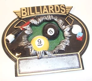 Mesa de billar de 8 y 9 bolas de premio placa de pared arquetipo - Imagen 1 de 2