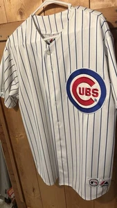 Vintage Chicago Cubs #12 Alfonso Soriano Majestic Jersey Men L White Pinstripe - Picture 1 of 5