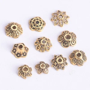 50Stck/100Stck Blume Form Antiquität Gold Lose Metall Perlen Abstandshalter DIY - Bild 1 von 14