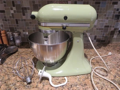 Vintage KitchenAid K45 Avocado Green Tilt-Head Stand Mixer w/Bowl & Accessories - Image 1 of 4