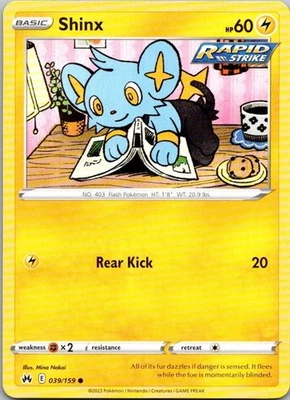 Pokémon TCG Crown Zenith Shinx 039/159 NM - Image 1 of 2