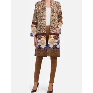 MAX SPORT Twin Print Duster Cardigan Sweater Leopard Print Maxsport Large - Picture 1 of 11