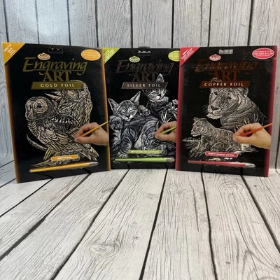 ROYAL AND LANGNICKEL Brush Inc ENGRAVING ART, Silver Gold Copper Foil Wolf Fish - image 1 of 4