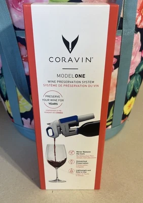 Sistema de aireador de gas de conservación de vino Coravin modelo uno azul/blanco ¡2 cartuchos! Foto 1 de 3