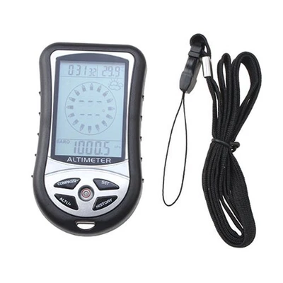 Hiking Handheld LED Digital 8 in 1 Compass Altimeter Barometer Thermometer Clock - image 1 of 4