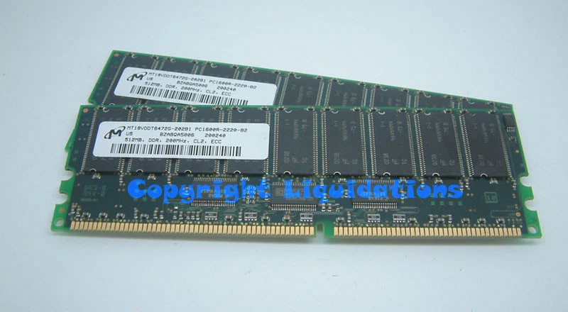 1GB (2x512MB) DDR PC1600R CL2 DDR 200Mhz ECC Reg Server Memory RAM , Dell, HP... - Image 1 of 1