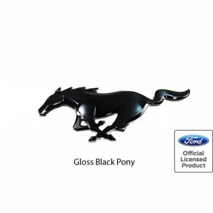 Fits 2015-23 Mustang Pony Front Emblem Gloss Black Genuine Ford Licensed OEM - Bild 1 von 3