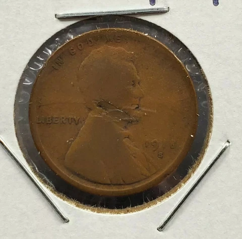 1918 S Lincoln Wheat Cent Penny Coin Laminated Planchet Error Variety Circ Cover