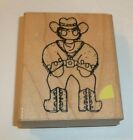 Cowboy Doll Wooden Rubber Stamp by JRL Design Wild West Western Boots Hat