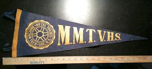 Máquina y comercio de metal de colección de los años 40 50 de Nueva York Tech Vocational H.S. Banderín de fieltro - Imagen 1 de 8