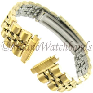 10-14mm Gilden Gold Tone Deployment Buckle Stainless Steel Ladies Watch Band 551 - Picture 1 of 3