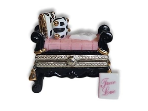 New PHB Porcelain Hinged Box Bedside Bench W/ Novel Trinket Midwest Cannon Falls - Picture 1 of 11
