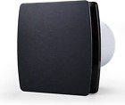 Black Bathroom Fan 110 CFM 1.0 Sone 5.9' Duct Square Ceiling or Wall Mount Venti