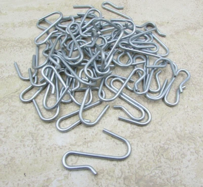 PACK de 50 ganchos S para exhibición de mercancías, gancho de tira, colgante, tipo clip, rejilla de alambre Foto 1 de 4