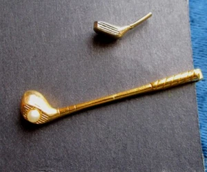 Vintage Golf Theme Tiebar and Tie Tack - Picture 1 of 2