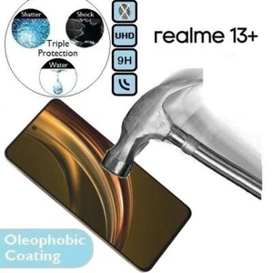 Protector de pantalla de vidrio templado 9H 100 % genuino (Real Me 13+) para Realme 13 Plus - Imagen 1 de 2
