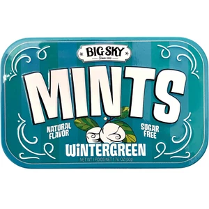 Big Sky Sugar Free Wintergreen Mint Candy 50G Tin 6 Count Display Tray - Picture 1 of 5