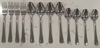 12 Pieces The Main Course MNF15 Center Ridge Stainless Teaspoon Dinner Fork+ - Image 1 of 4