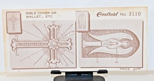 VTG NOS Craftaid 3110 Leathercraft Stencil Template Bible Cover Cross Angel - Picture 1 of 2