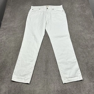 Todd Snyder Pants Men 32x34 (Measures 32x29) Slim Fit White Linen Blend 5 Pocket - Picture 1 of 13