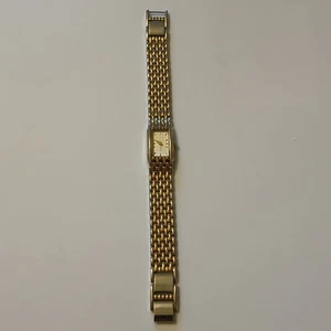 Women's Stainless Steel Two-Toned Rectangular Dial Fashion Watch Japan Movt - Picture 1 of 13