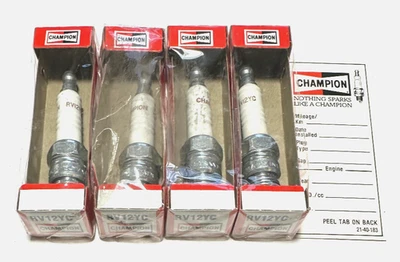 Set of 4 NOS Champion Spark Plugs # 406 (RV12YC) Made in USA - Image 1 of 2