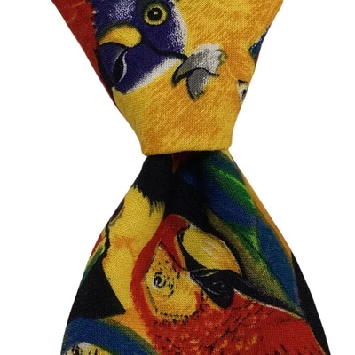 Corbata MANGO MAN 100 % Algodón EE. UU. Diseñador Animal PÁJAROS Multicolor Usada en Excelente Condición Rara Foto 1 de 3