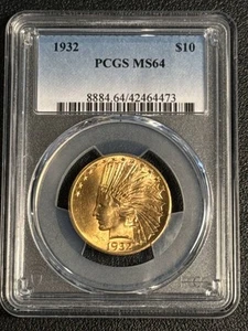 1932 P Gold Eagles $10 Indian Head PCGS MS-64 - Imagen 1 de 2